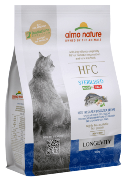 

Сухой корм для кошек Almo Nature со свежей морской рыбой, для пожилых, 4шт по 0,3кг