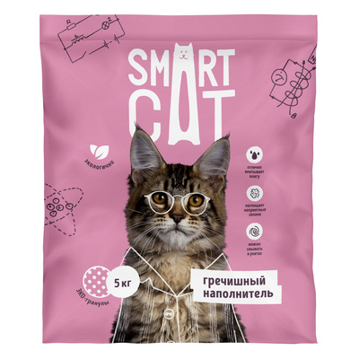 фото Наполнитель гречишный smart cat, 5 кг