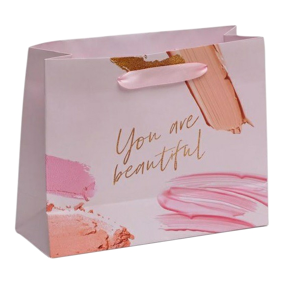 

Пакет подарочный 22 х 17,5 х 8 см Дарите Счастье You are beautiful, Розовый