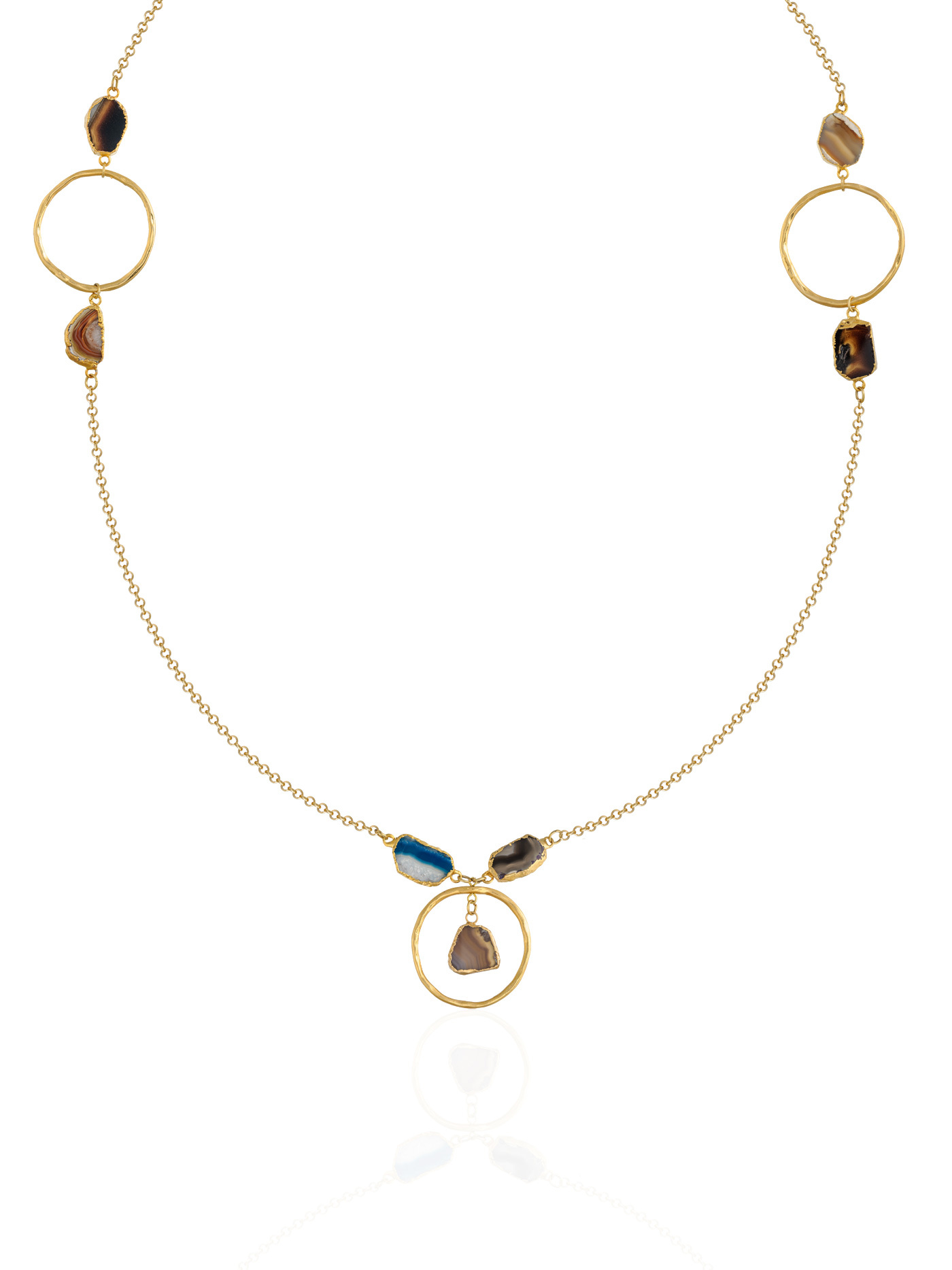 Колье из бижутерного сплава 100 см Balalaika 422600076, агат