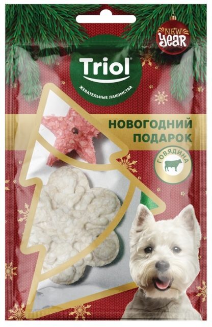 фото Лакомство для собак triol new year подарок снеговика, 65 г, 9 шт