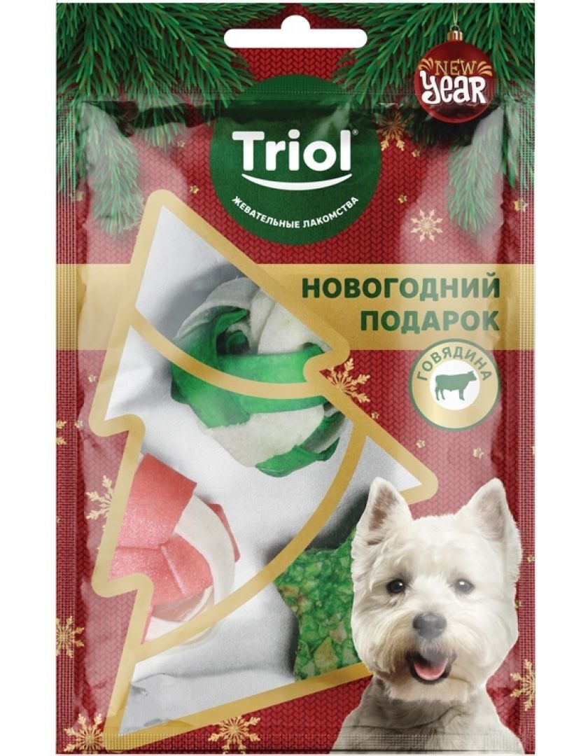 фото Лакомство для собак triol new year подарочная гирлянда, 42 г, 8 шт