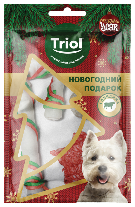 

Лакомство для собак Triol New Year Рождественский подарок, 8 шт по 59 г