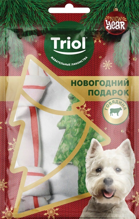 фото Лакомство для собак triol new year сказочный подарок, 65 г, 8 шт