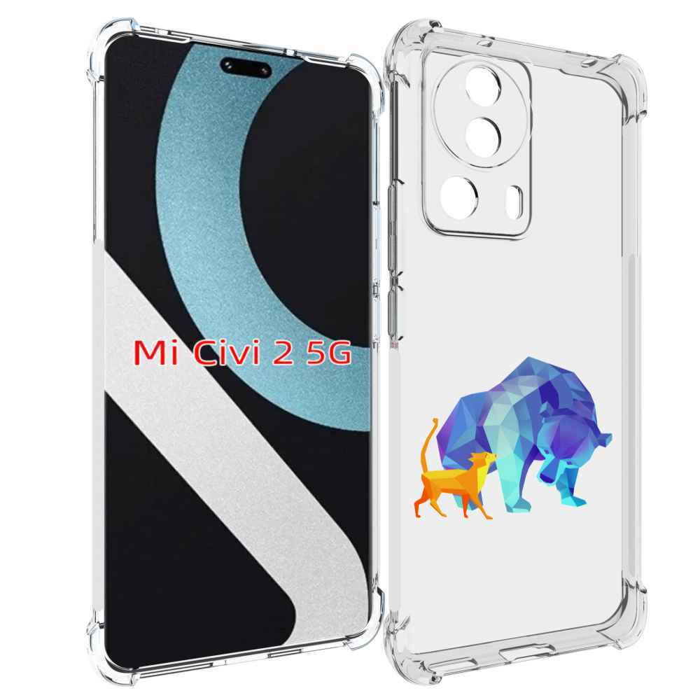 

Чехол MyPads Кот-и-медведь для Xiaomi Civi 2, Прозрачный, Tocco