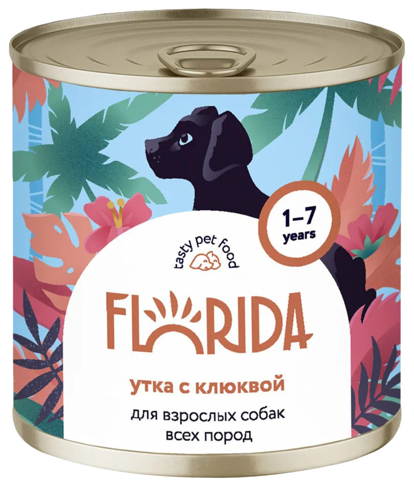 

Консервы для собак Florida утка с клюквой, 9шт по 240г