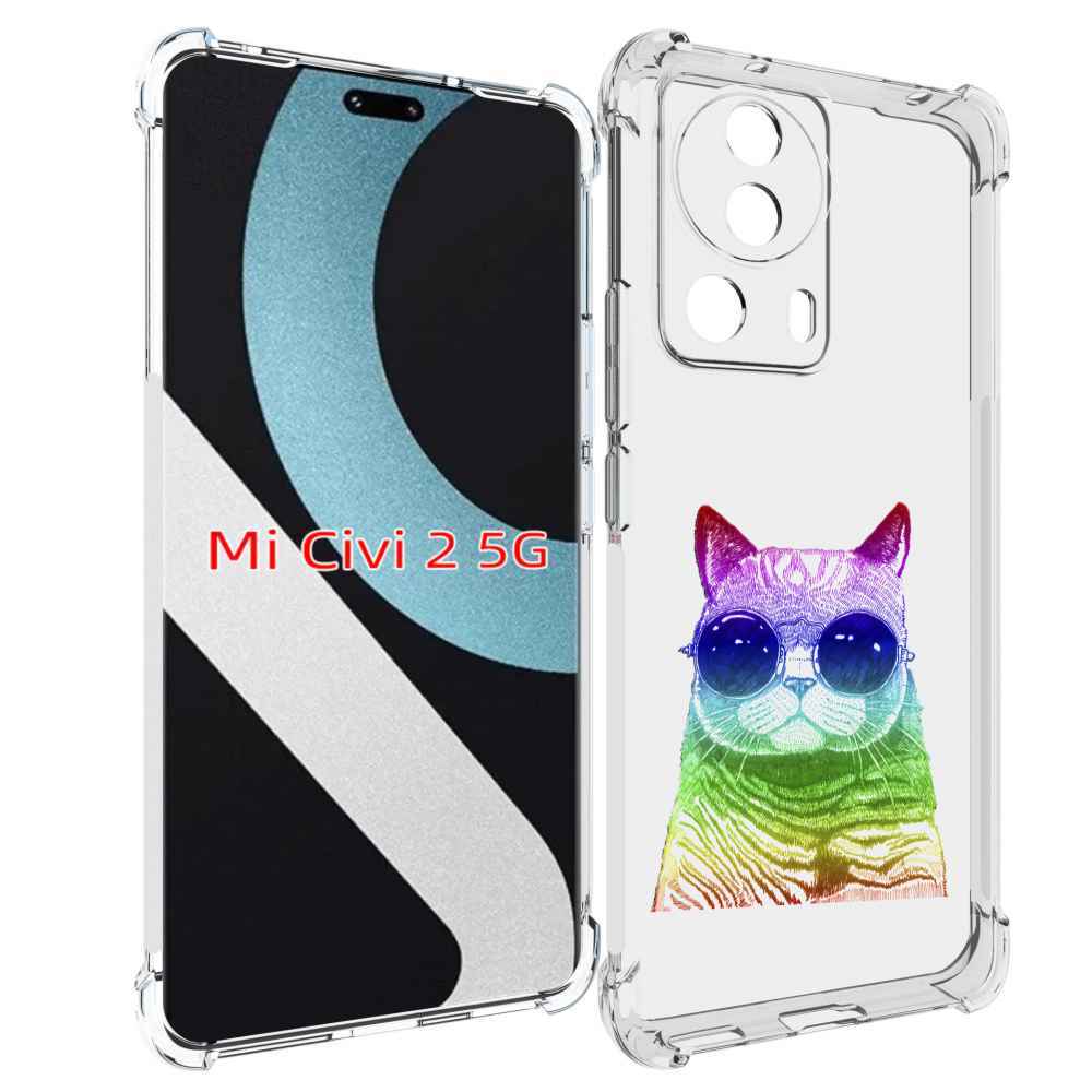

Чехол MyPads Кот в очках для Xiaomi Civi 2, Прозрачный, Tocco