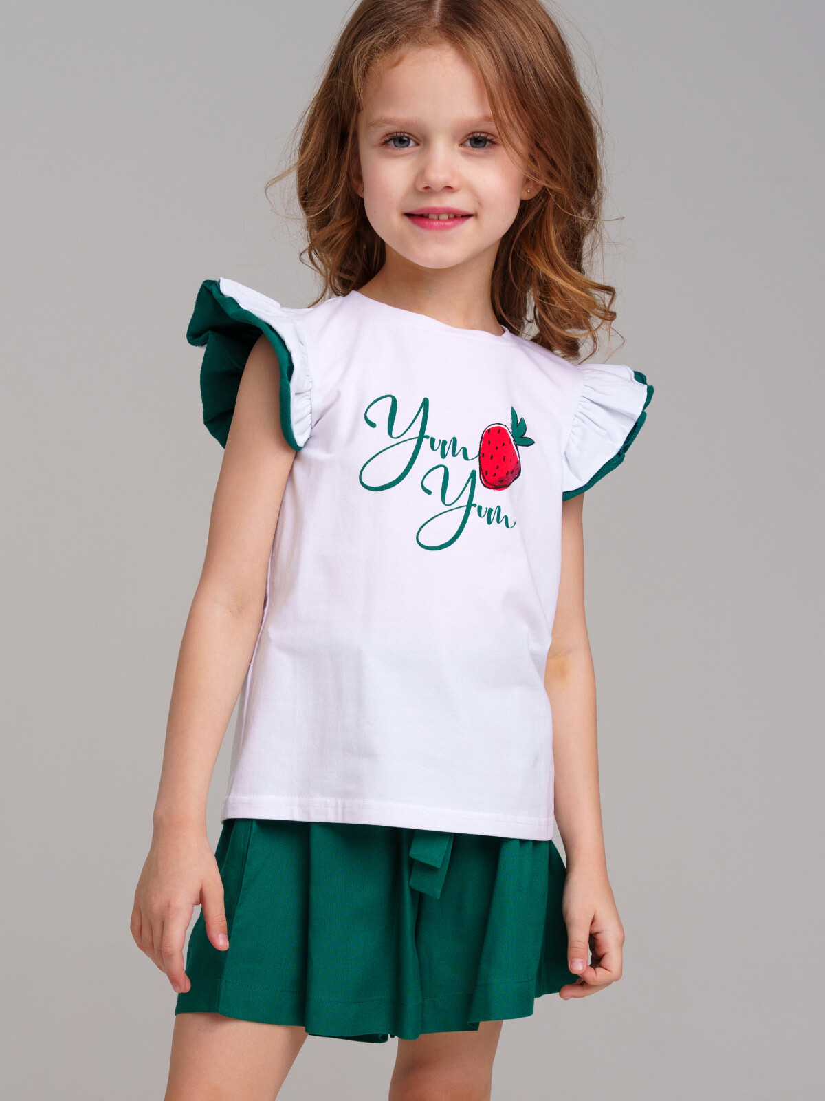 

Футболка детская PlayToday 12422928, зеленый; белый, 104, 12422928