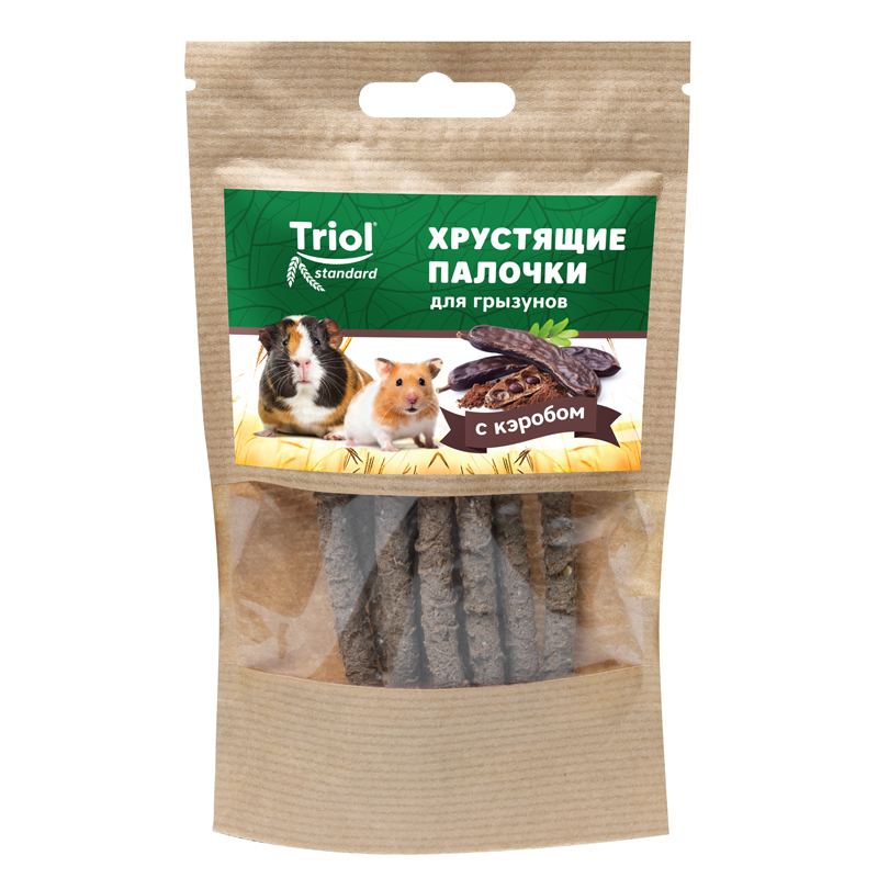 Лакомство для грызунов Triol Standard хрустящие палочки со свеклой, 30 г, 14 шт