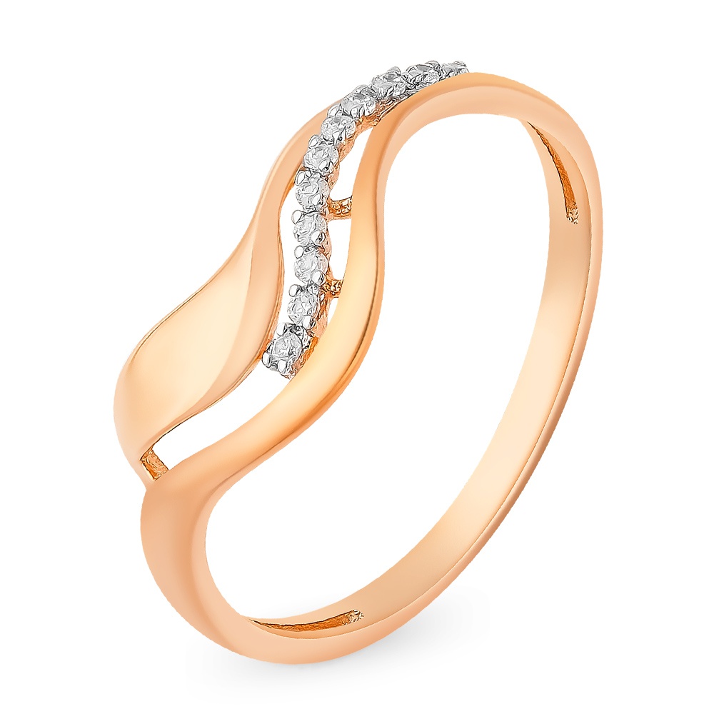 

Кольцо женское из красного золота с фианитом 585Gold 399000114, р, 399000114