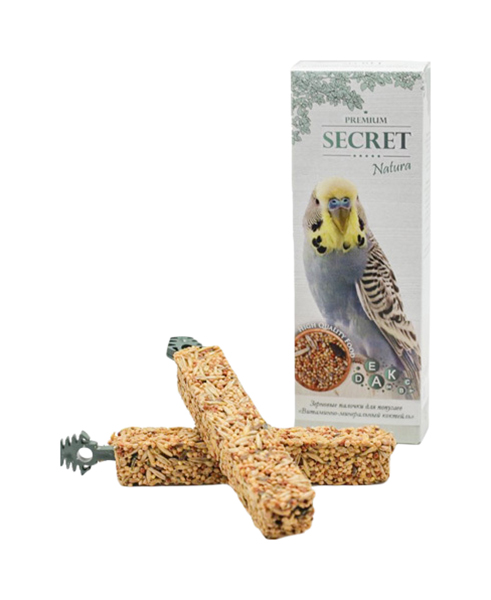 Палочки для попугаев Secret For Pets Natura Витаминно-минеральный коктейль 90 г 12 шт 2582₽