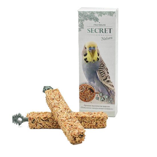 фото Палочки для попугаев secret for pets natura витаминно-минеральный коктейль, 90 г, 12 шт