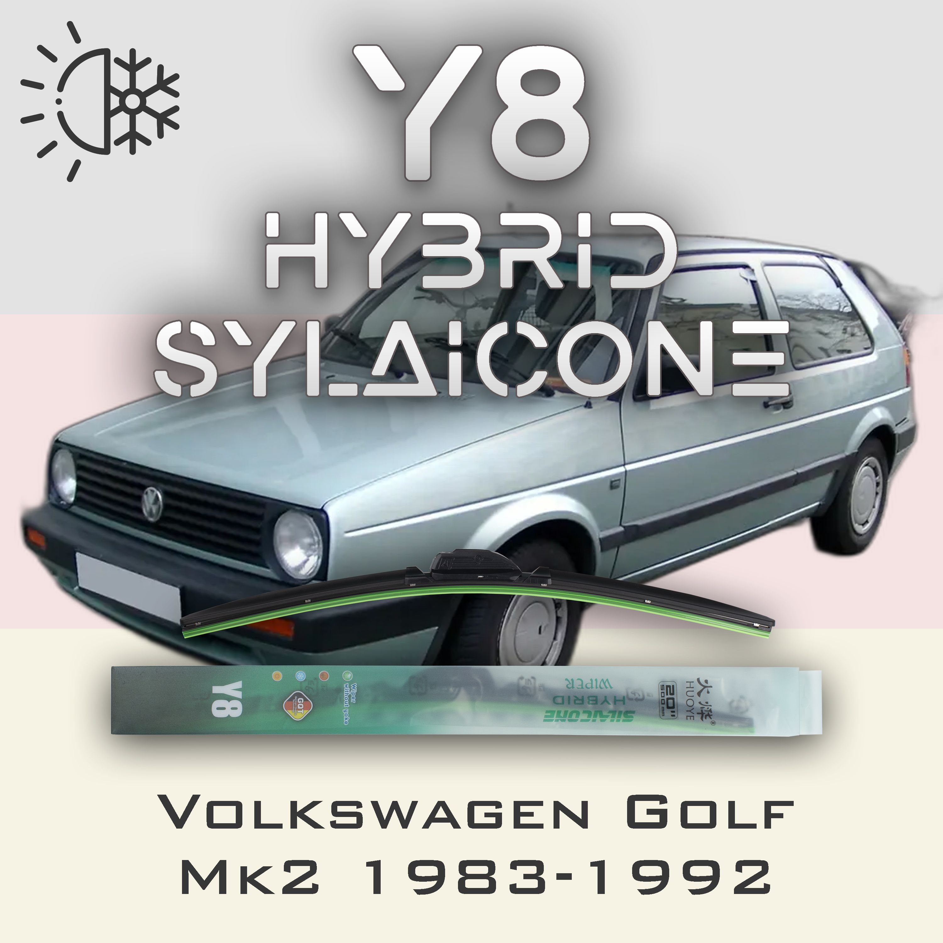

Комплект щеток стеклоочистителя HUOYE Y8-Volkswagen Golf Mk2 1983-1992, Y8