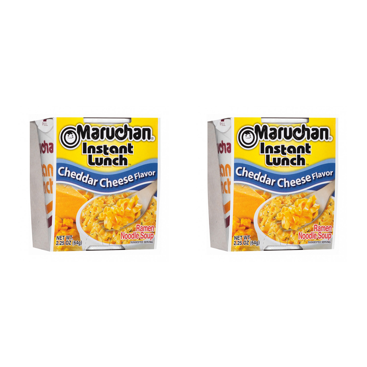 Лапша быстрого приготовления Maruchan Инстант Ланч со вкусом сыра Чеддэр, 2 шт по 64 г