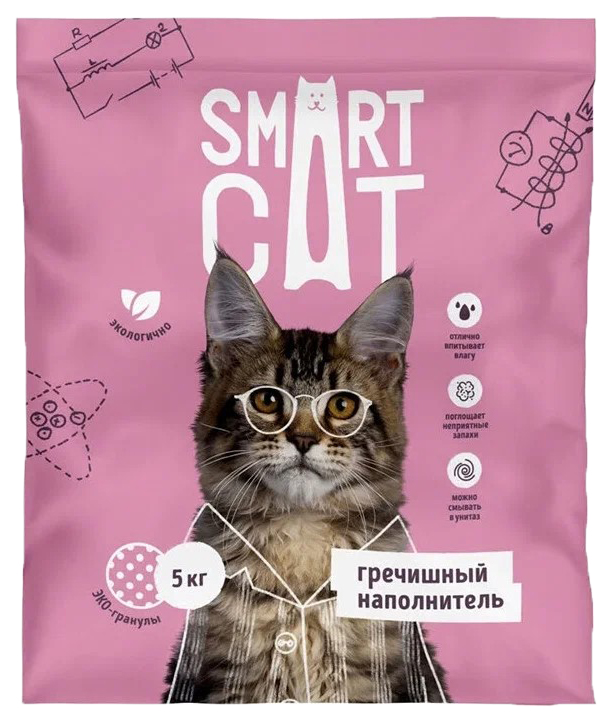 фото Наполнитель впитывающий smart cat, мелкая фракция, 5 кг