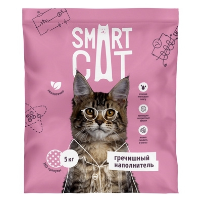 фото Наполнитель впитывающий smart cat, мелкая фракция, 5 кг