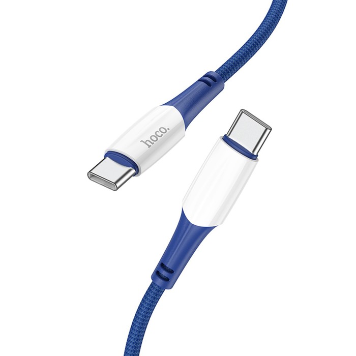 Кабель USB type-c - USB type-c Hoco X70, 60 Вт, 3А, 1 м, нейлон оплетка, синий
