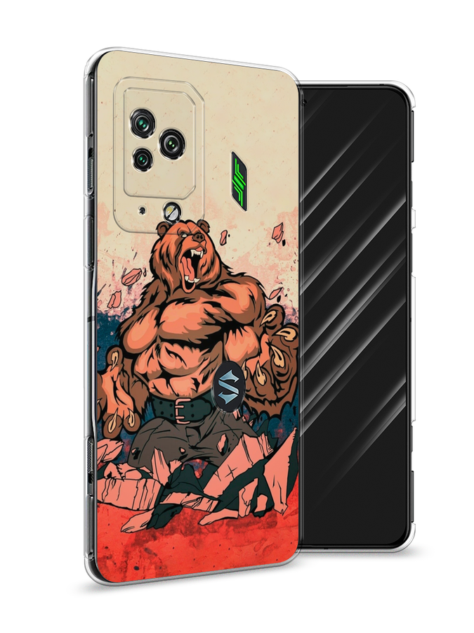 

Чехол Awog на Xiaomi Black Shark 5 Pro "Медведь с флагом РФ", Разноцветный, 314150-2