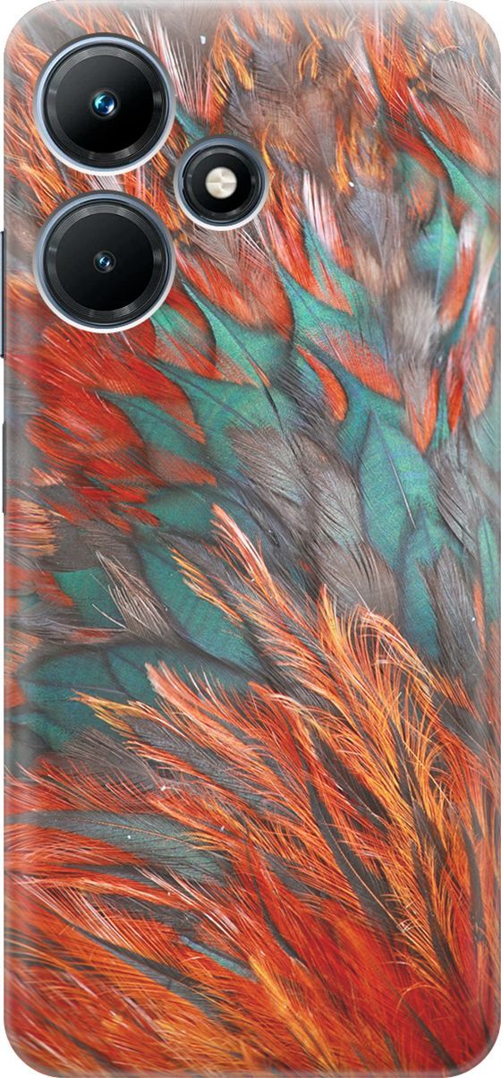 

Силиконовый чехол на Infinix Hot 30i "Разноцветные перья", Желтый;зеленый, 159404