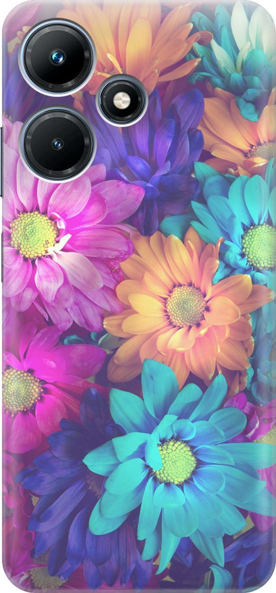 

Силиконовый чехол на Infinix Hot 30i "Много цветов", Голубой;розовый, 159408