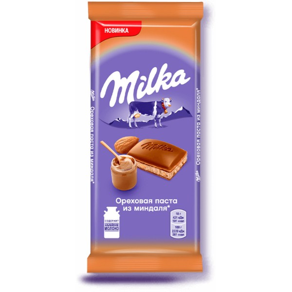 

Плитка молочная Milka с ореховой пастой из фундука и дробленым фундуком 90 г