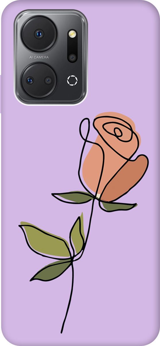 

Силиконовый чехол на Honor X7a "Rose" сиреневый, Фиолетовый;зеленый, 159400