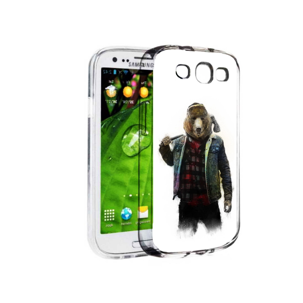 

Чехол MyPads Tocco для Samsung Galaxy S3 медведь с топором (PT123108.507.469), Прозрачный, Tocco