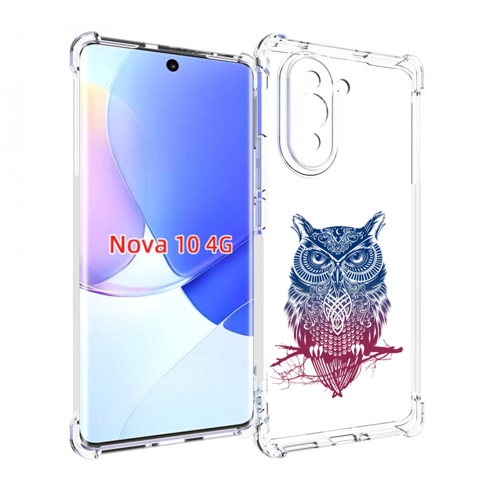 

Чехол MyPads хиппи сова для Huawei Nova 10, Прозрачный, Tocco