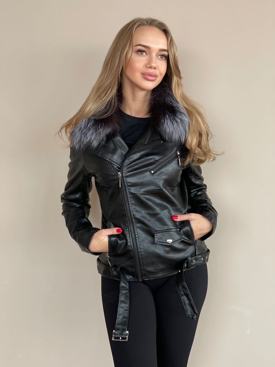 

Кожаная куртка женская E-Lisman&ZG 1572 черная 44 RU, Черный, 1572