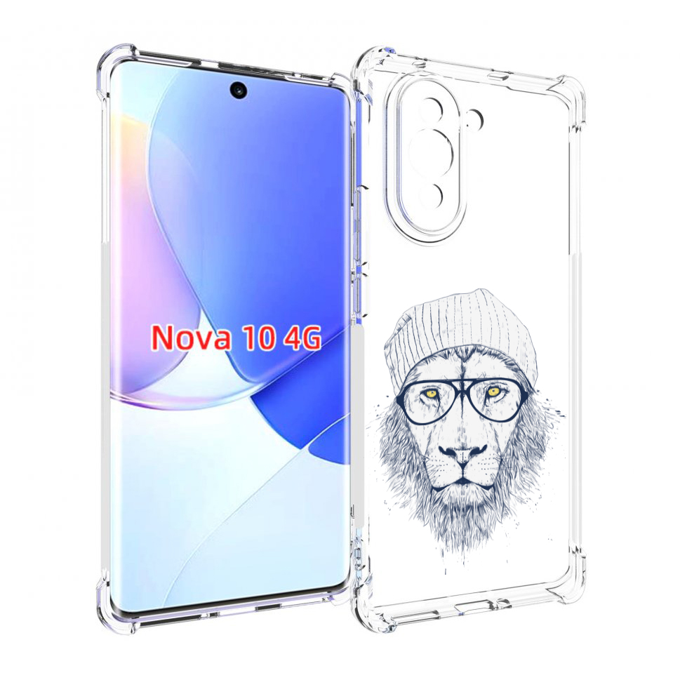 Чехол MyPads хиппи лев для Huawei Nova 10