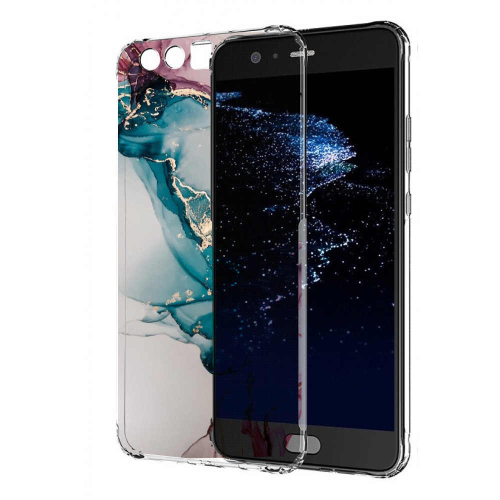 

Чехол бампер MyPads фиолетовый синий краски для Huawei P10 Plus, Прозрачный, Tocco