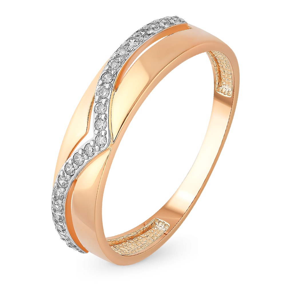 

Кольцо женское из красного золота с фианитом 585Gold 399000172, р, 399000172