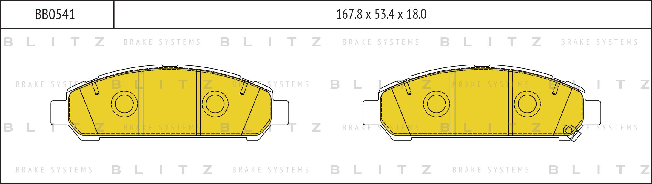 

Тормозные колодки BLITZ дисковые bb0541