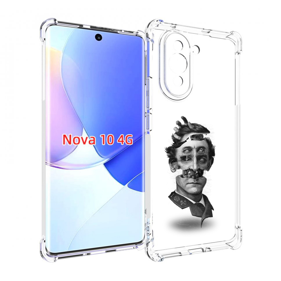 

Чехол MyPads страшное лицо абстракция для Huawei Nova 10, Прозрачный, Tocco