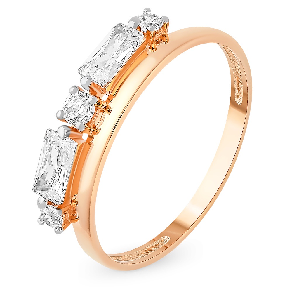 

Кольцо женское из красного золота с фианитом 585Gold 399000043, р, 399000043