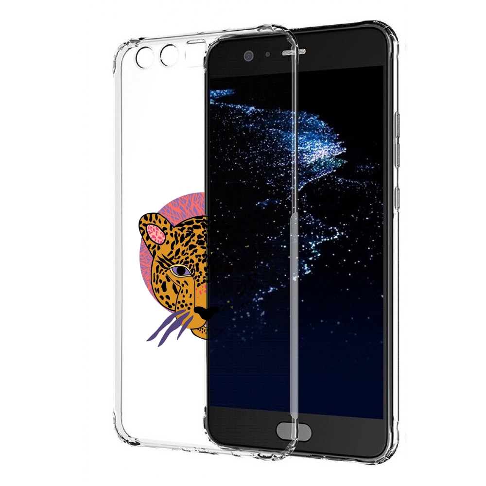 

Чехол бампер MyPads тигр-в-кругу для Huawei P10 Plus противоударный, Прозрачный, Tocco