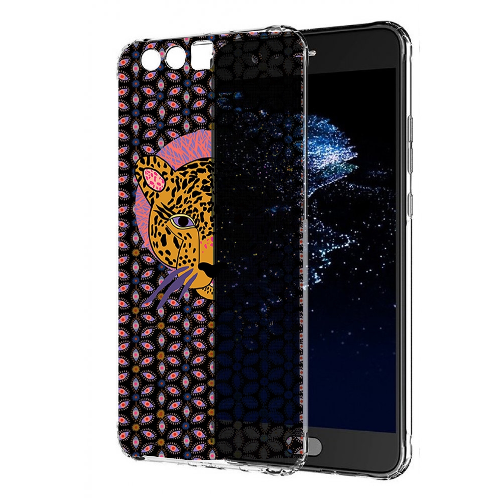 

Чехол бампер MyPads тигр-в-глазах для Huawei P10 Plus противоуда, Прозрачный, Tocco