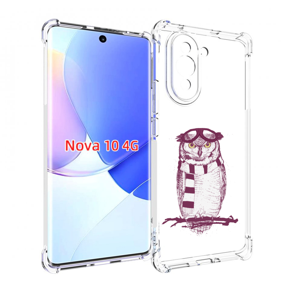 

Чехол MyPads сова-летчик для Huawei Nova 10, Прозрачный, Tocco