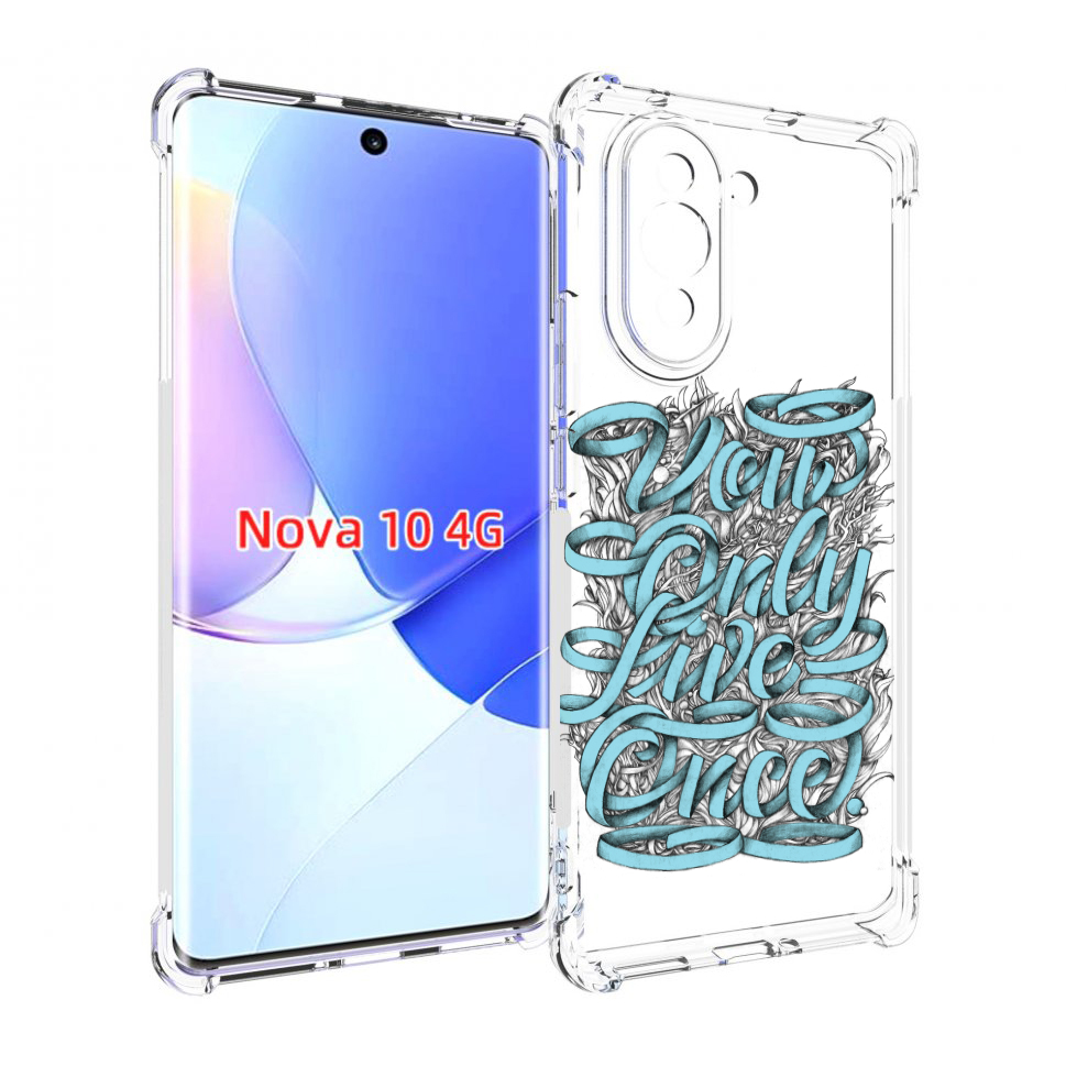 

Чехол MyPads слова из ленты абстракция для Huawei Nova 10, Прозрачный, Tocco