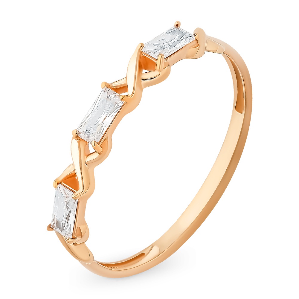

Кольцо женское из красного золота с фианитом 585Gold 301011216, р, 301011216