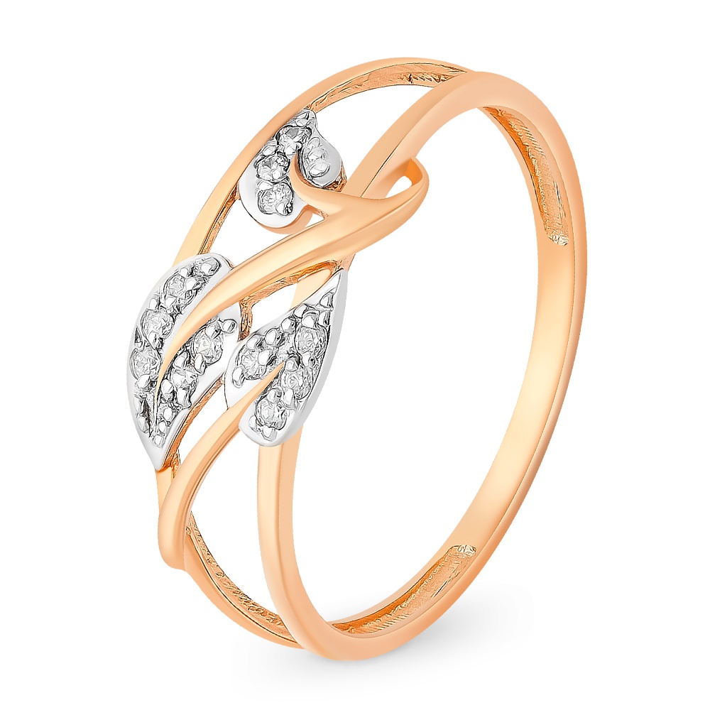 

Кольцо женское из красного золота с фианитом 585Gold 301011215, р, 301011215