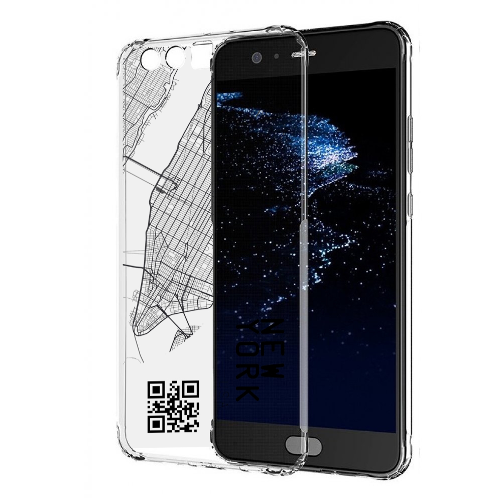 

Чехол бампер MyPads схема-нью-йорк для Huawei P10 Plus противоуд, Прозрачный, Tocco