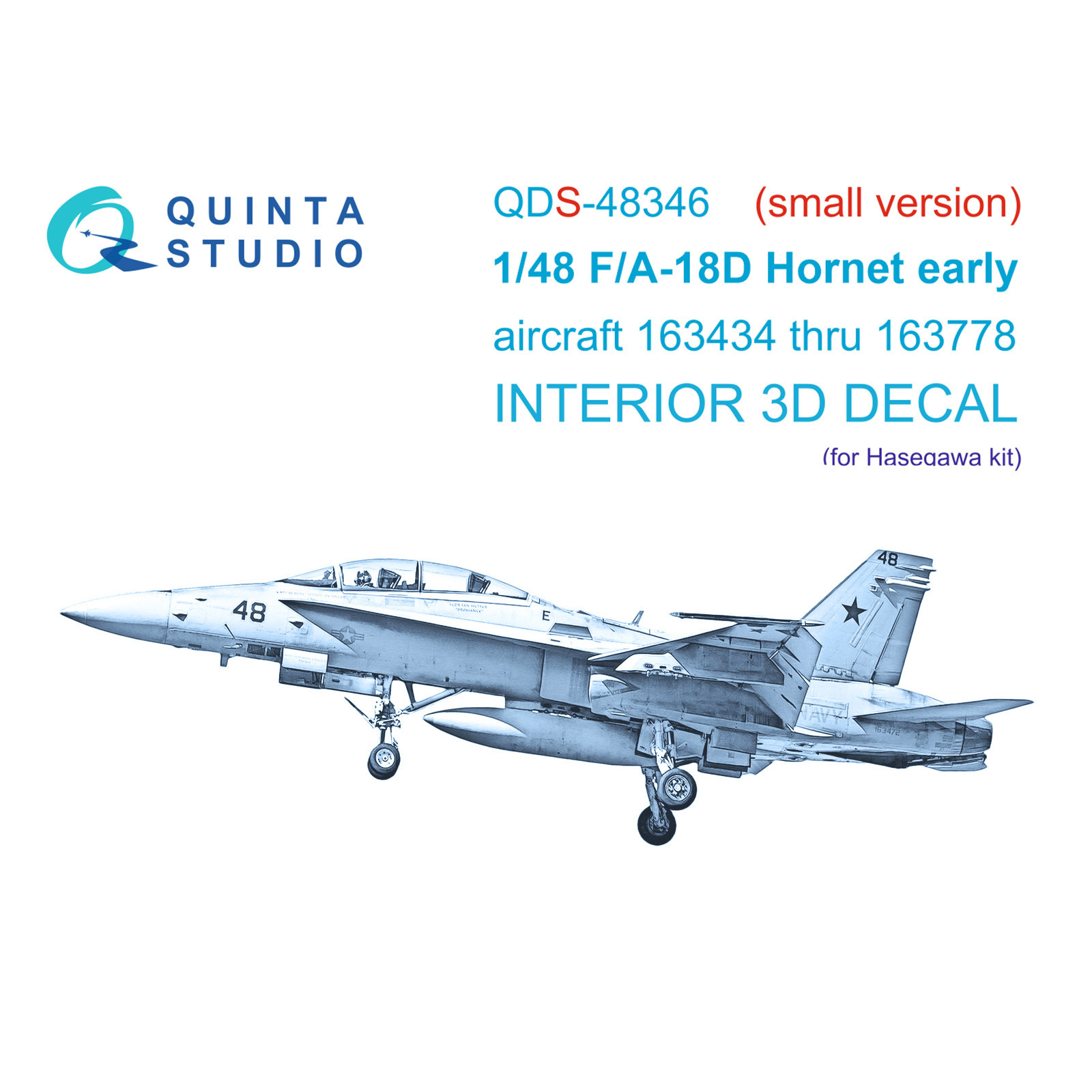 3D Декаль Quinta Studio 1/48 интерьера кабины FA-18D ранний Hasegawa QDS-48346