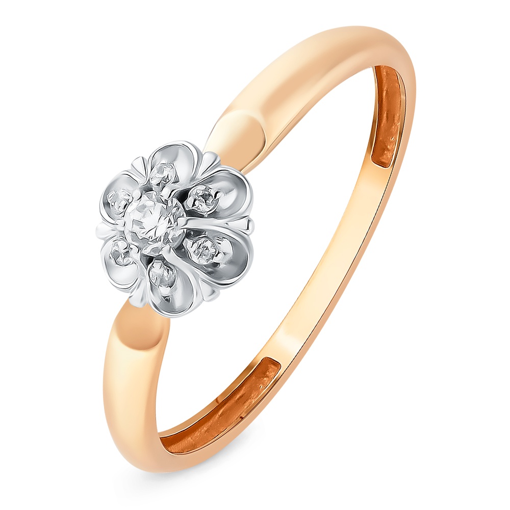 

Кольцо женское из красного золота с фианитом 585Gold 301011225, р, 301011225
