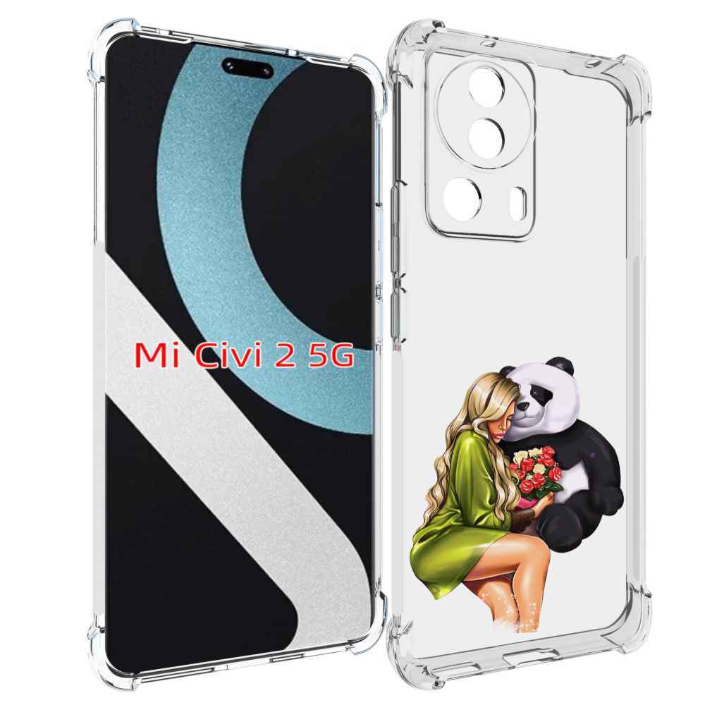 

Чехол MyPads Девушка-с-пандой-с-букетом женский для Xiaomi Civi 2, Прозрачный, Tocco