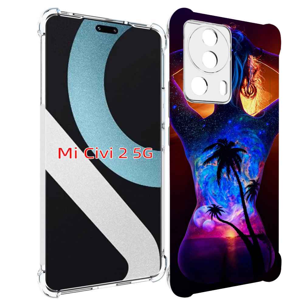 

Чехол MyPads Девушка-и-пальмы женский для Xiaomi Civi 2, Прозрачный, Tocco