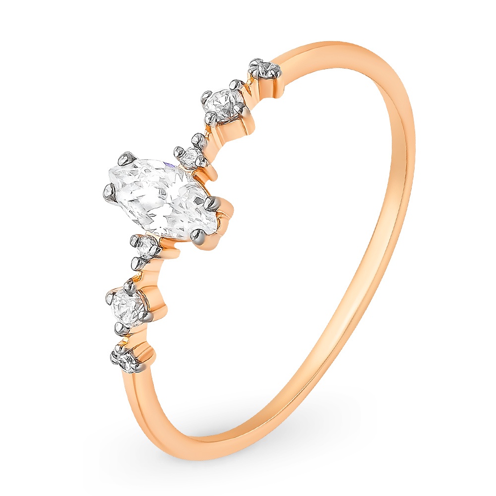 

Кольцо женское из красного золота с фианитом 585Gold 301011201, р, 301011201