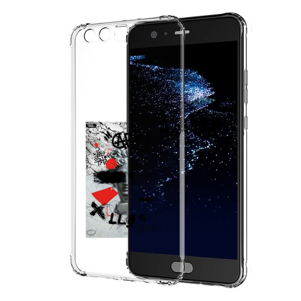

Чехол бампер MyPads стрит арт статуя для Huawei P10 Plus противо, Прозрачный, Tocco