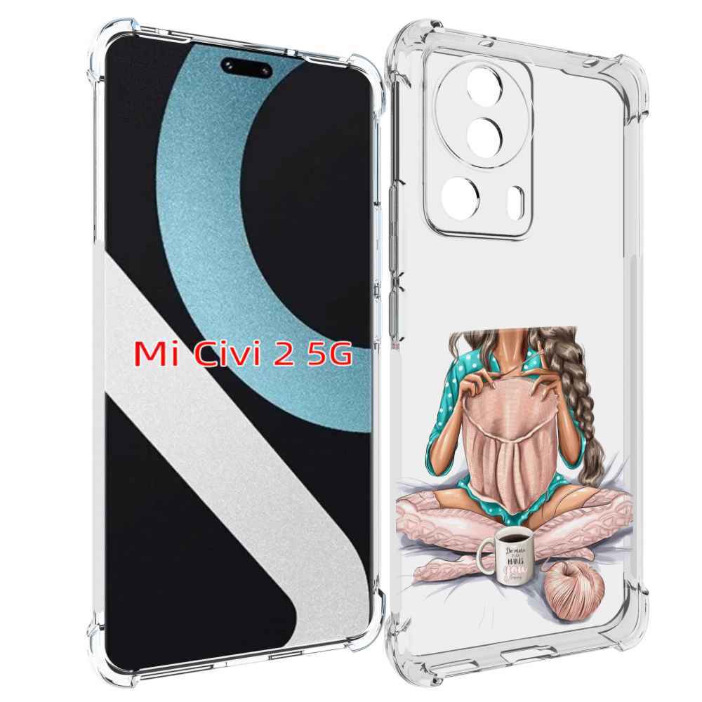 

Чехол MyPads Девушка-вяжет женский для Xiaomi Civi 2, Прозрачный, Tocco