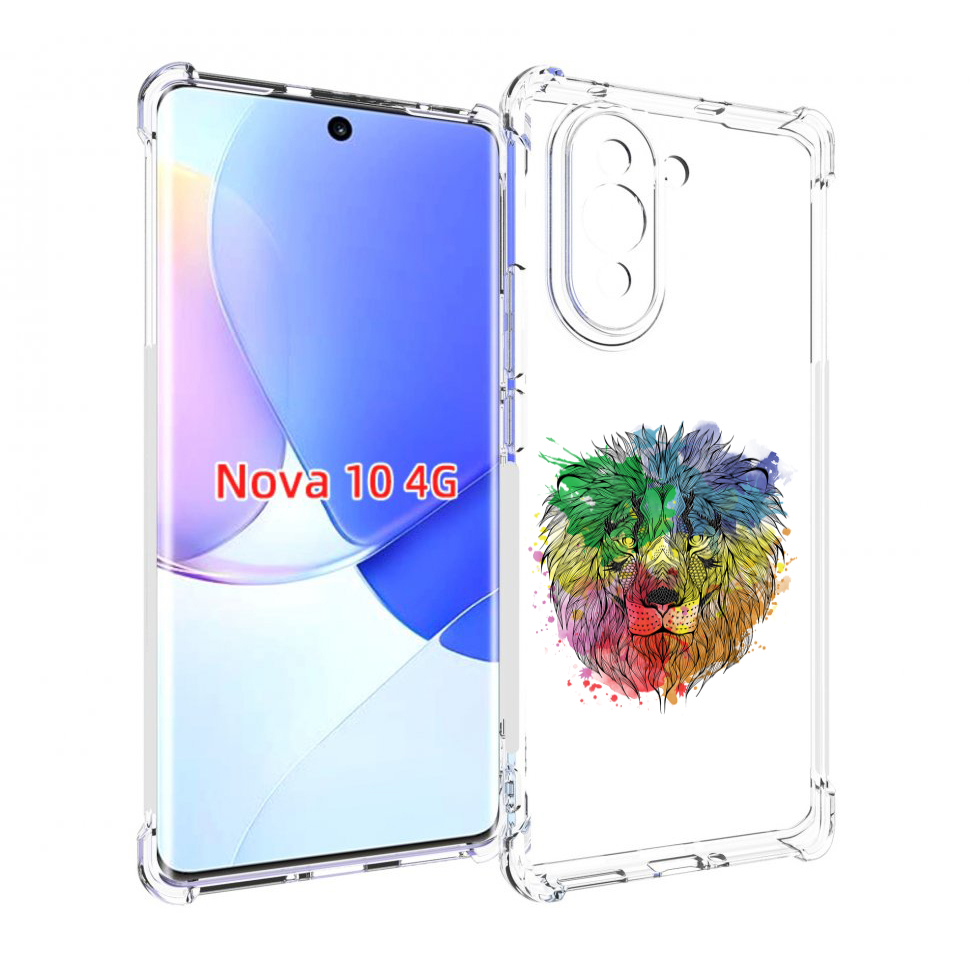 Чехол MyPads разноцветный гордый лев для Huawei Nova 10